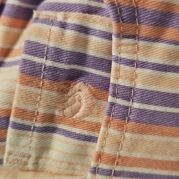 Gloria Vanderbilt Purple and Cream Striped Fabric Capri - Picture 11 of 12